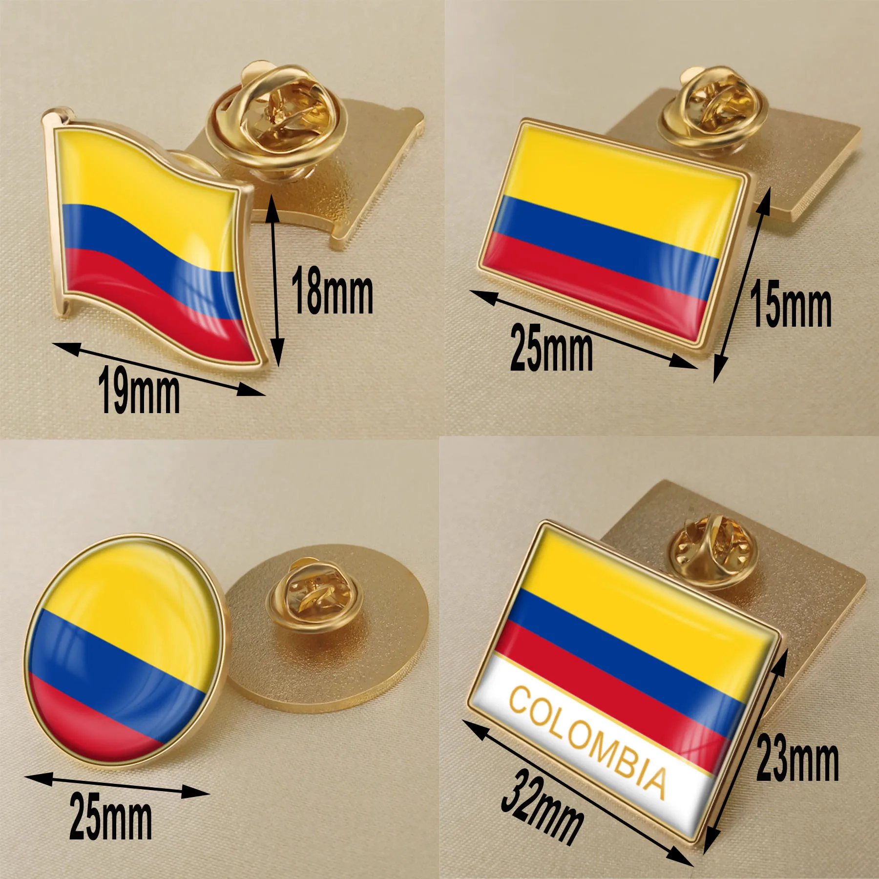 Colombia Flag National Emblem Brooch Badges Lapel Pins