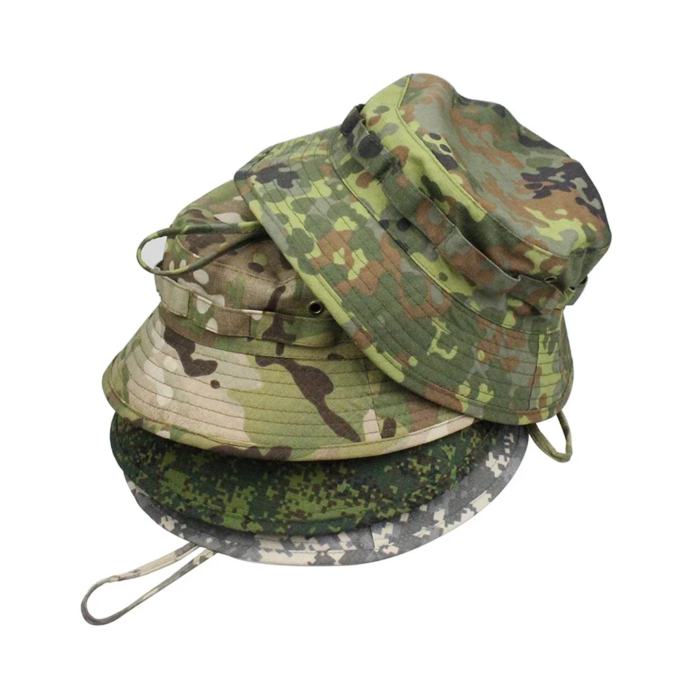 Tactical Camouflage Boonie Hats Summer Bucket Hat Men Women Outdoor Hunting Hiking Fishing Climbing Cap Fashion Flat Hats