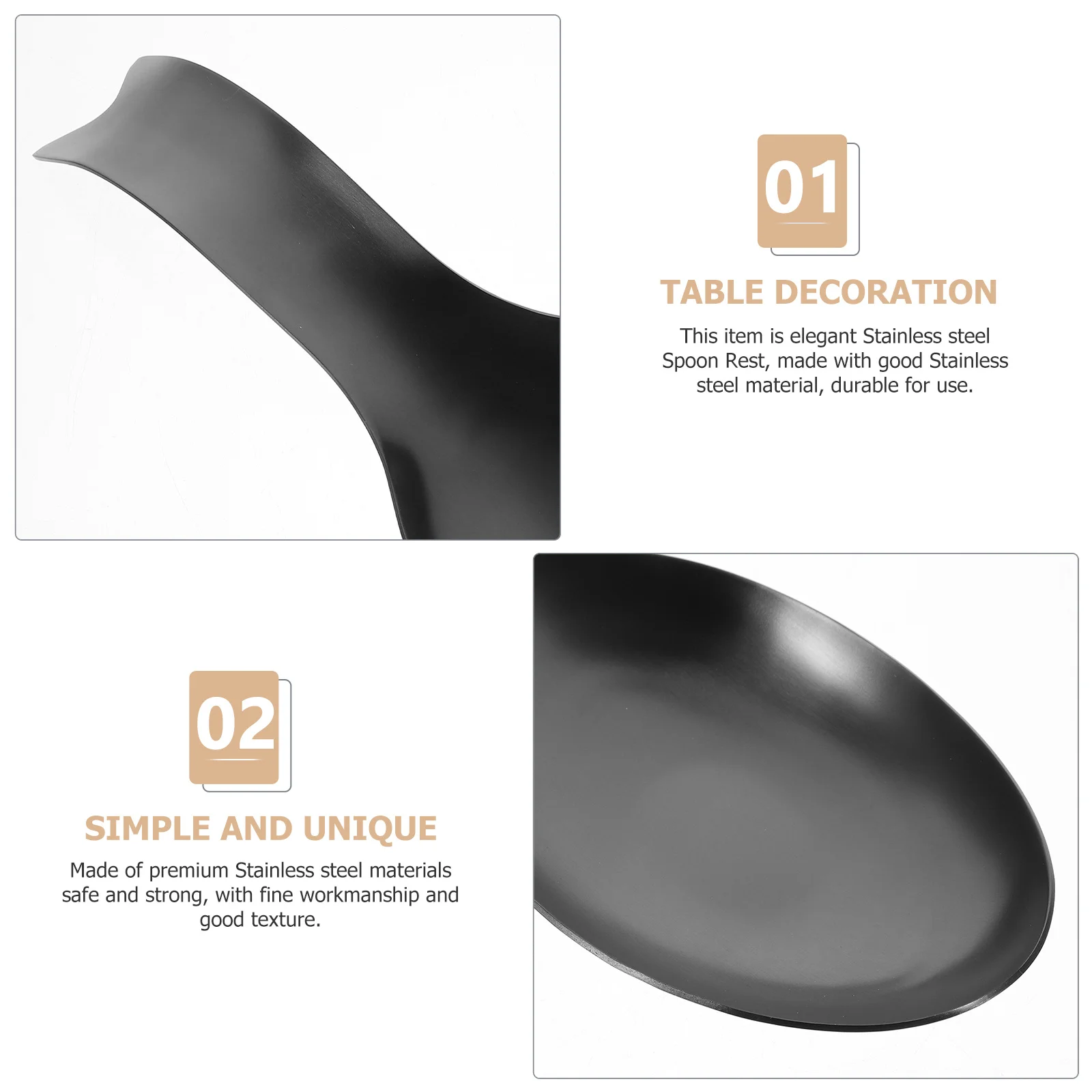 

Stainless Steel Spoon Rest Sturdy Kitchen Scoop Holder Practical Utensil Rest for Tabletop Daily Use Home Restaurant