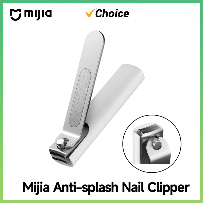 Mijia Stainless Steel Nail Clippers Anti-Splash Cover Sharp Trimmer Built-in File Manicure Pedicure Fingernail Toenail Care Tool