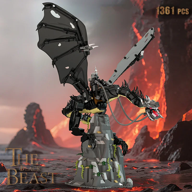 

1361pcs Witch King Fell Beast Building Blocks Set Toy,Medieval MOC Nazgul Dragon Model Kit for Adults & Kids, Fans Boy Girl Gift