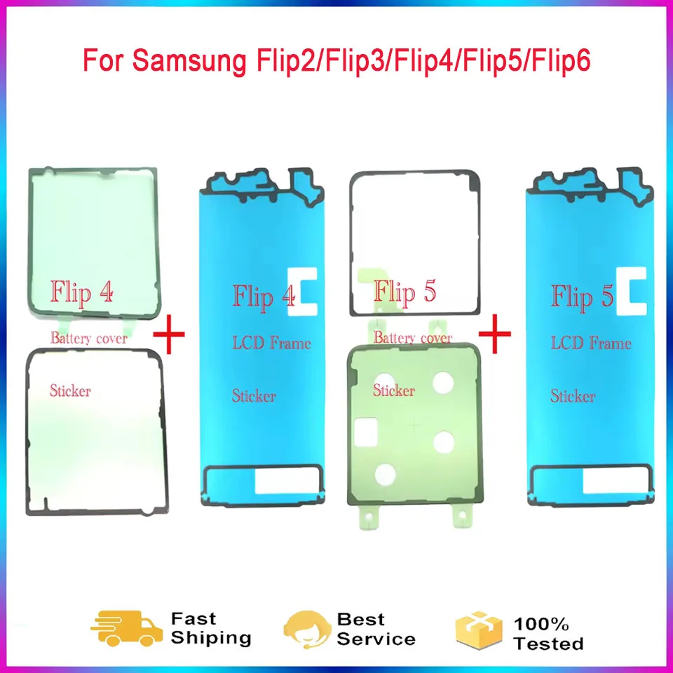 Ori Back Adhesive For Samsung Galaxy Z Flip 2 3 4 5 6 Rear Battery Back Cover Housing Waterproof Seal Sticker Adhesive Glue Tape