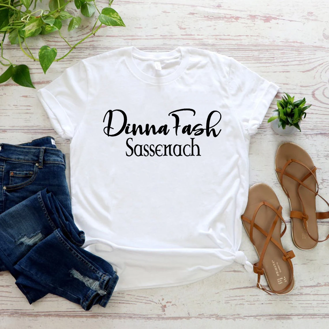 Dinna Fash Tshirt Sassenach T Shirt Outlander Book Series T Shirts Jamie Fraser Tee Women T-shirt Short Sleeve Casual T-Shirt