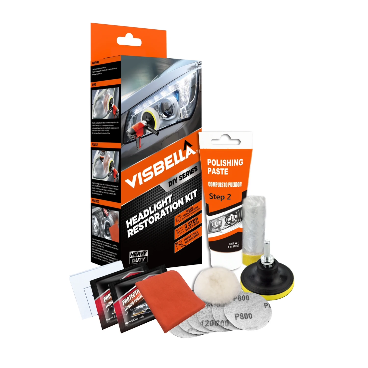 Headlight Repair Set Headlight Restoration Kit Car Lamp Lens Cleaning Restoration And Polish