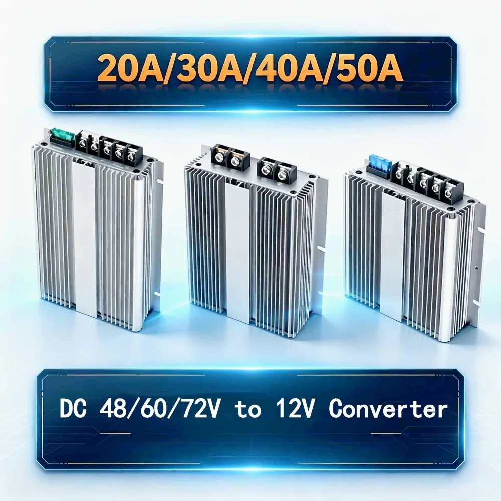 Power Step-Down Converter 20A 30A 40A 50A DC 48/60/72V to12V Automatic Buck Regulator Voltage Power Supply Module For Car CE