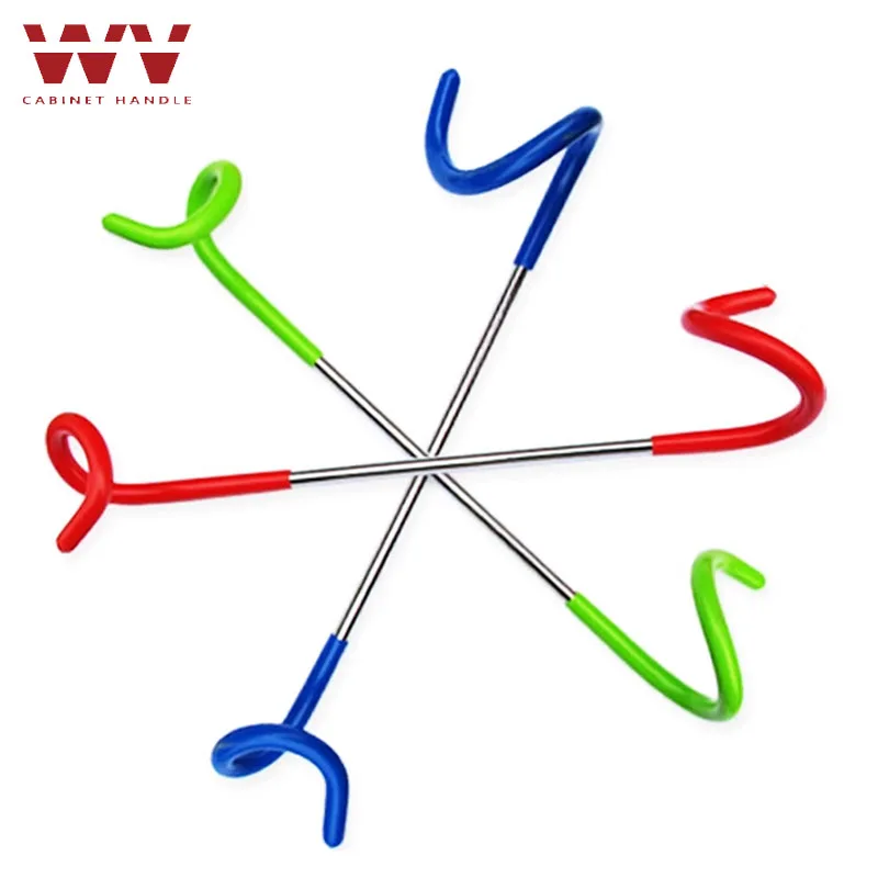WV Outdoor Gas Lamp Hook Camping Multifunctional Metal Colorful Tent Lamp Pigtail Hook S Type Double-headed Storage Hook Holder