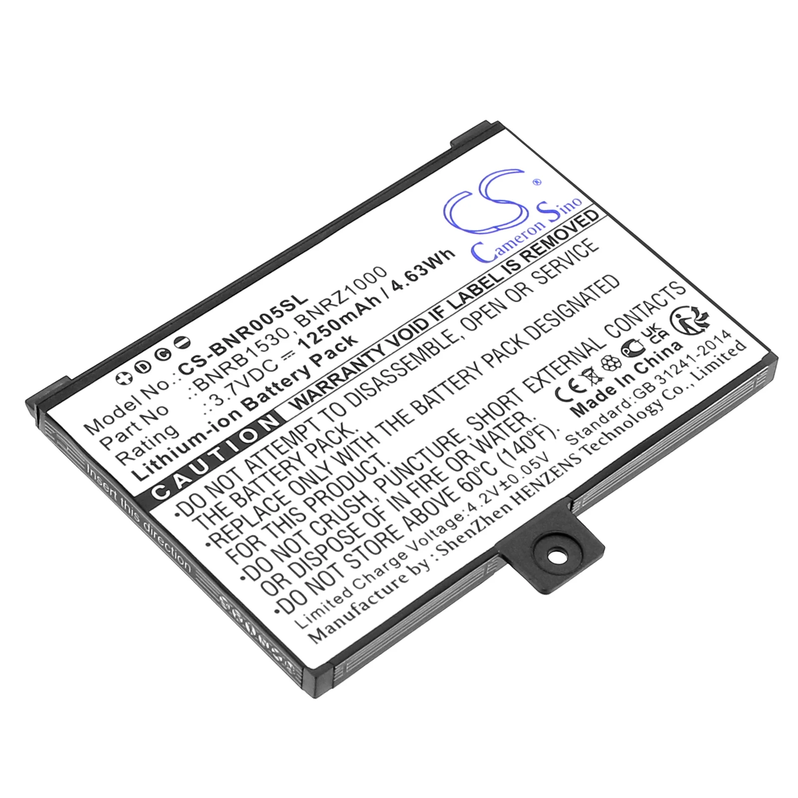 E-book E-reader 3.7V/1250mAh Battery BNRB1530,BNRB454261,BNRZ1000 for Barnes&Noble 005,BNRV100,BNRZ100,NOOK Classic