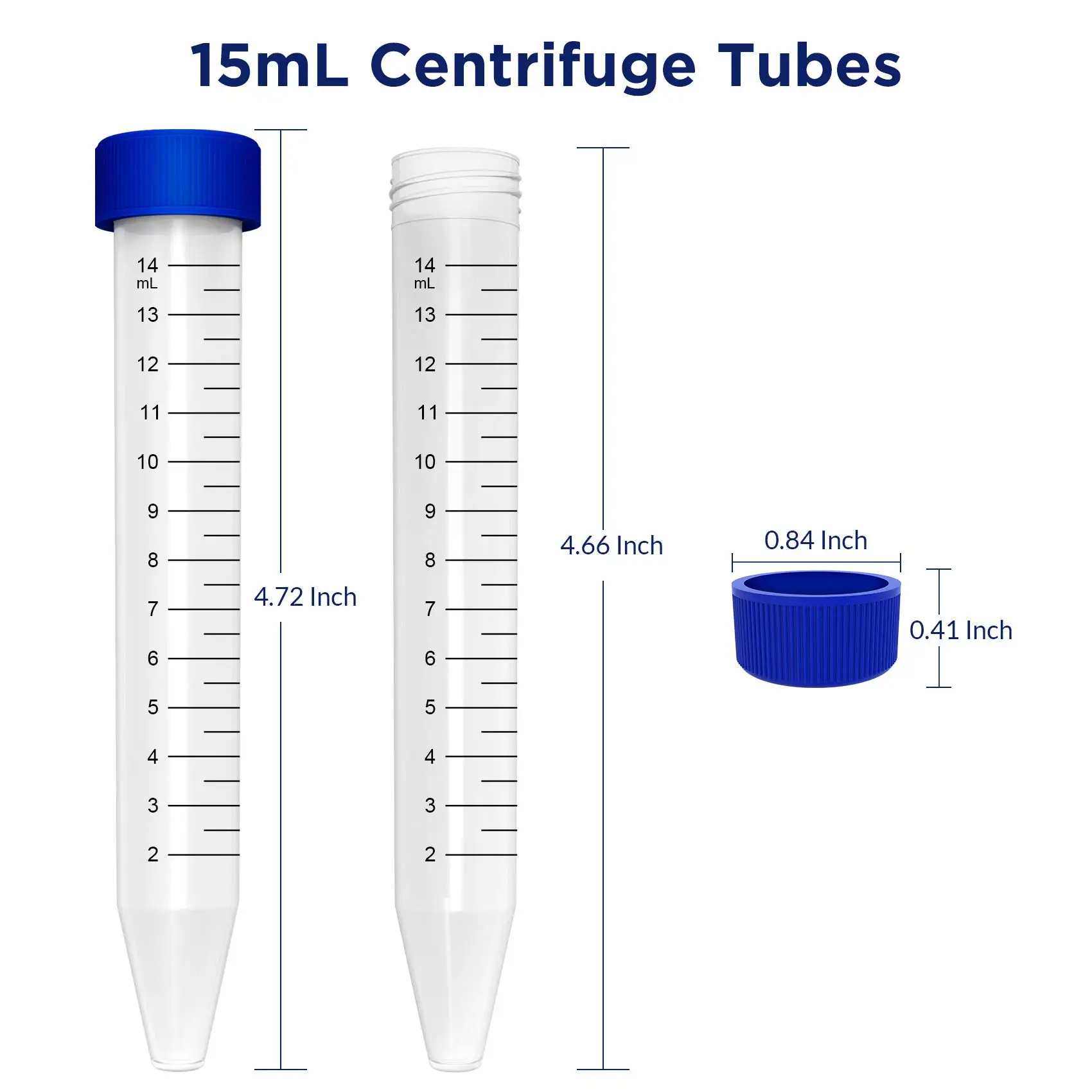 15ml Zentrifugenröhrchen aus Kunststoff, transparent, mit Schraubverschluss, Messskala, Zentrifugenröhrchen, Laborfläschchen, Behälter – Detail 2