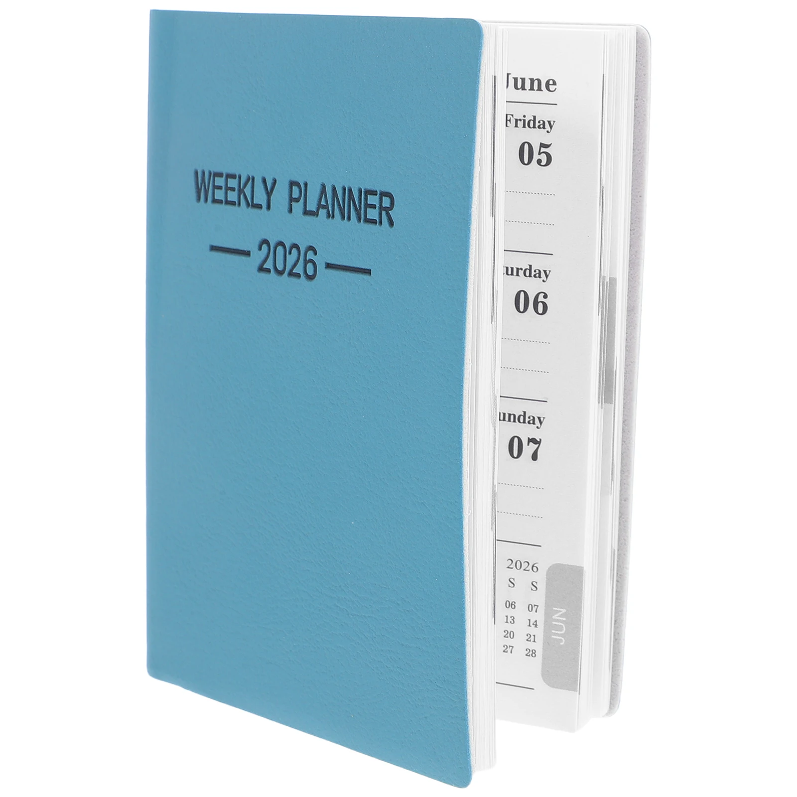 

2026 English Daily Planner Portable Pocket Design Sturdy Cover Monthly Weekly Journal Notebook Office Supplies