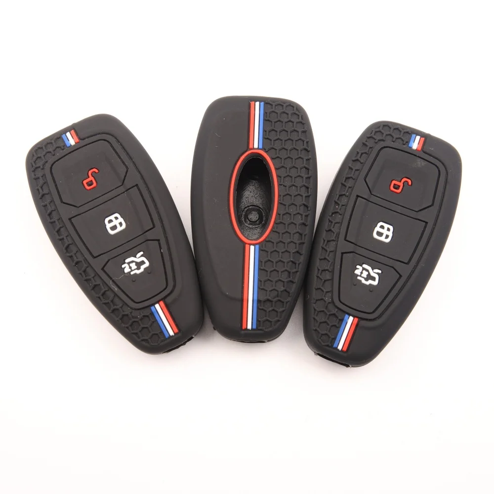 2026 Car Key Pack for Ford ST Line Fiesta Focus Mondeo Ecosport Kuga Puma Edge Escape Silicone Car Key Fob Case Accessories