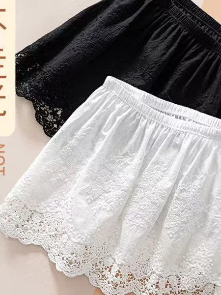 Princess Style Lace Half Skirt High Waist Inner Wear Tunic Top Bottoming Tool Korean Version Commute Polyester Fiber A-Line S...