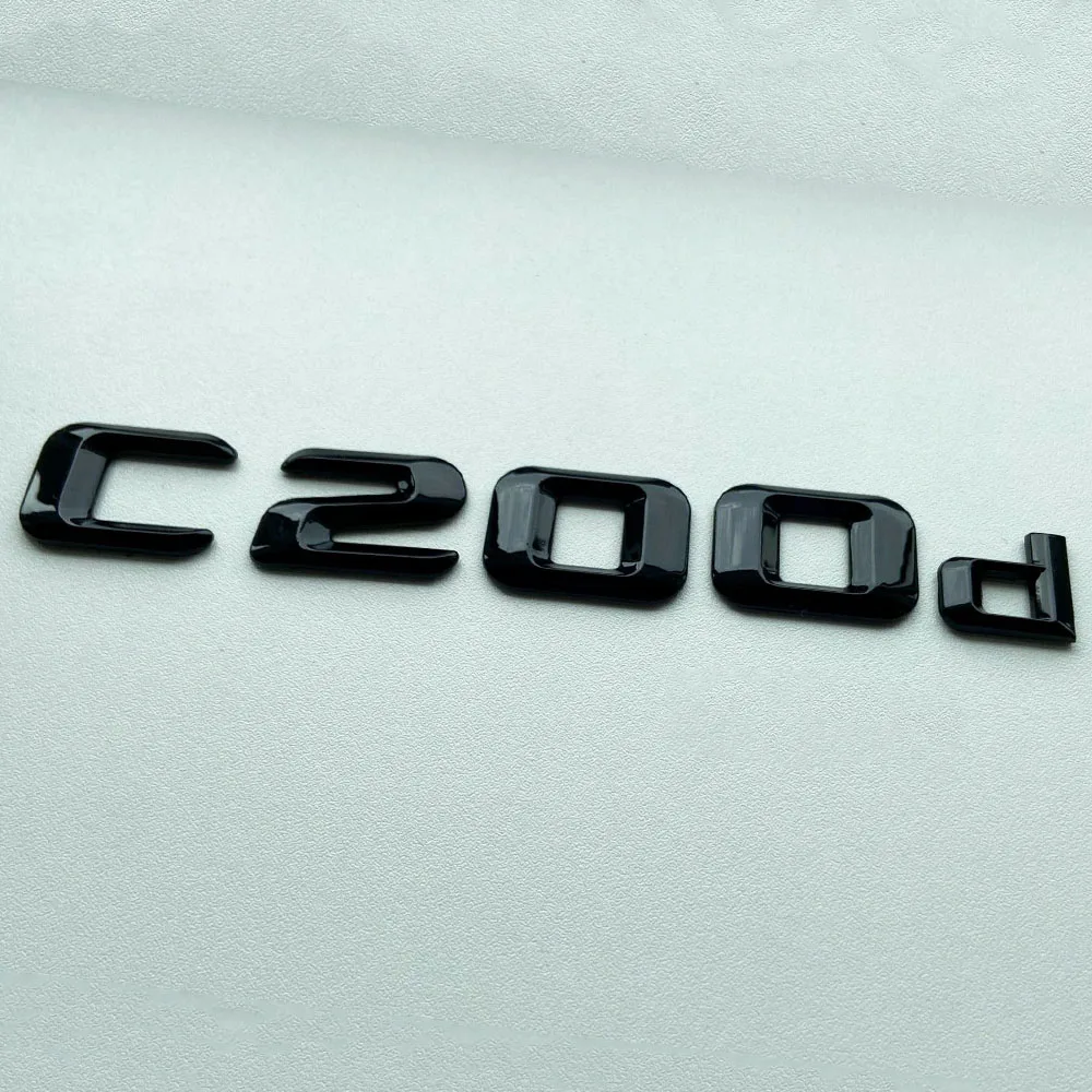 Auto Rear Emblem Lettering Sticker Logo Black Gloss for Mercedes Benz C200d