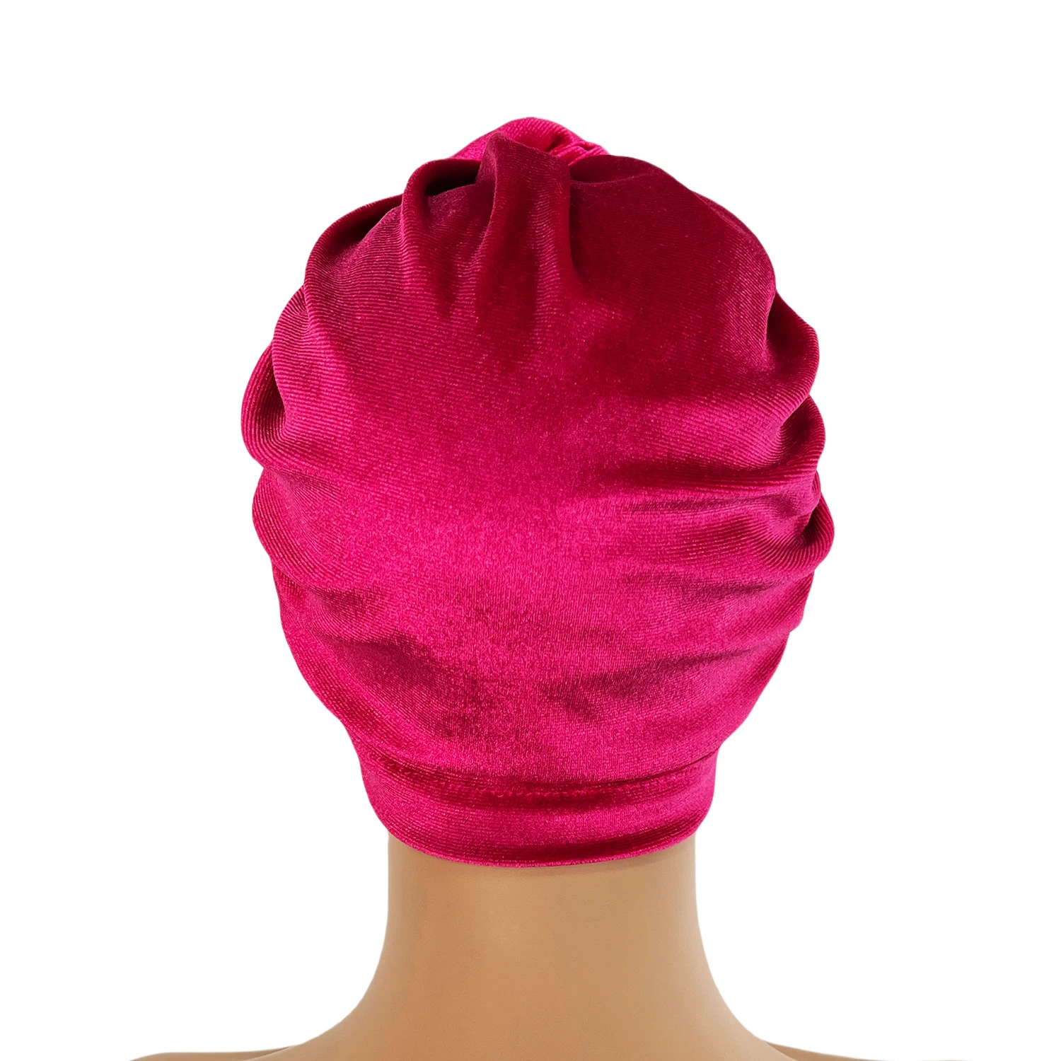 Velvet Knot Turban Hats Vintage Solid Color Head Wraps Classic Beanies Ramadan Headscarf Chemo Cap For Women