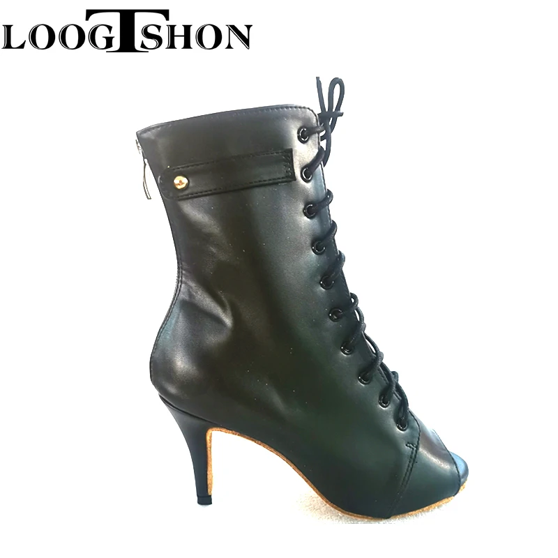 2023 Bottes noires à talons hauts pour femmes, talons aiguilles fins, chaussures de danse latine, sexy,salsa et tango