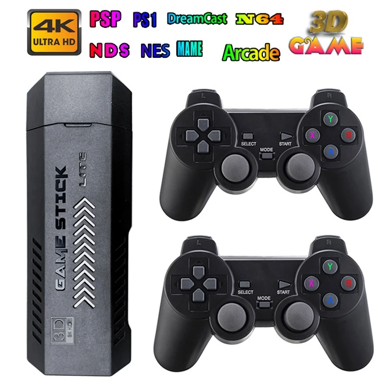 

X2 Plus Game Stick 3D Retro Video Game Console Wireless Controllers EmuELEC 4.3 System 40000 Free Games Emulators for PSP/PS1