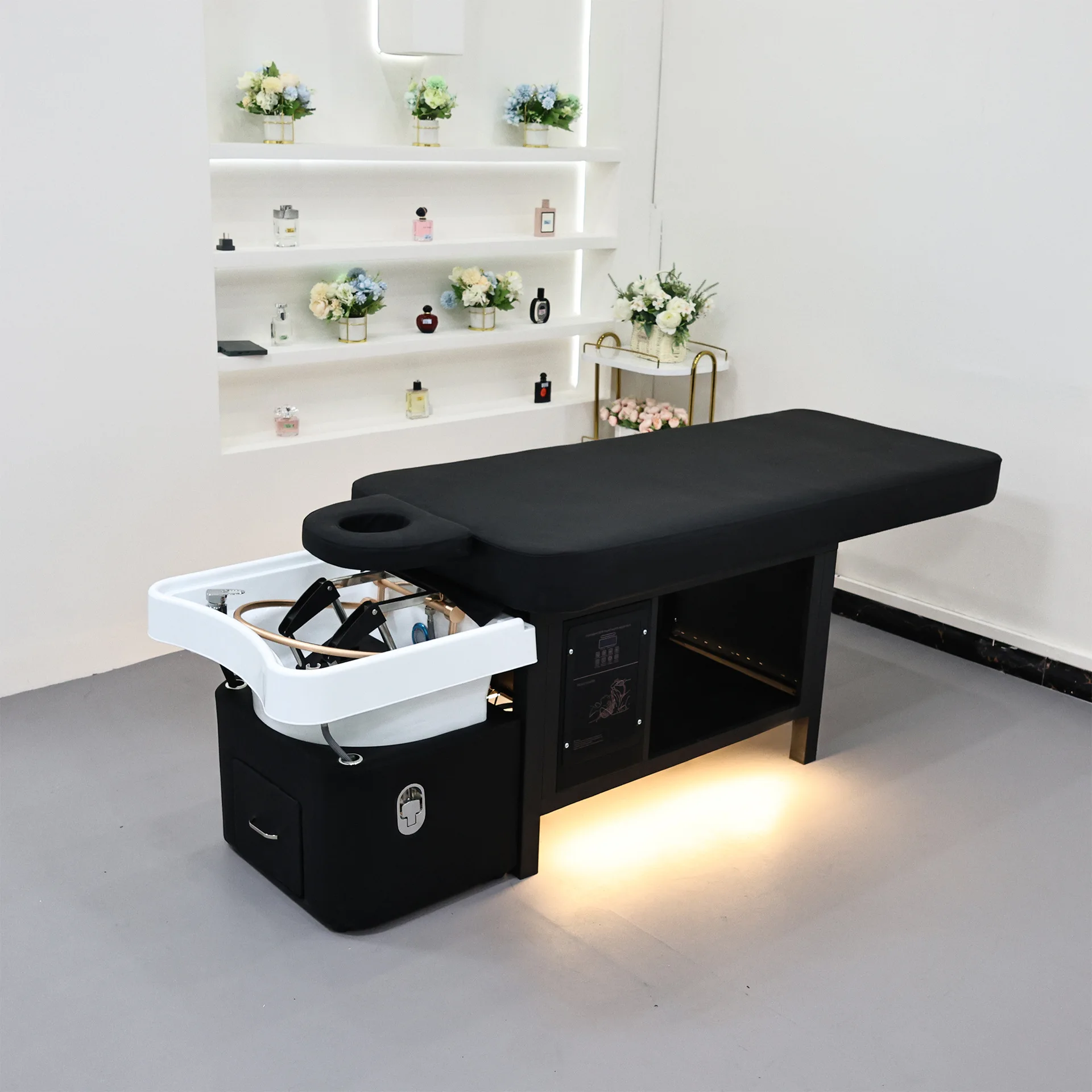 #￥forYicheng Beauty Push-pull Head Therapy Shampoo Bed Water Circulation Steam All-in-one Head Spa Massage Bed for Sale
