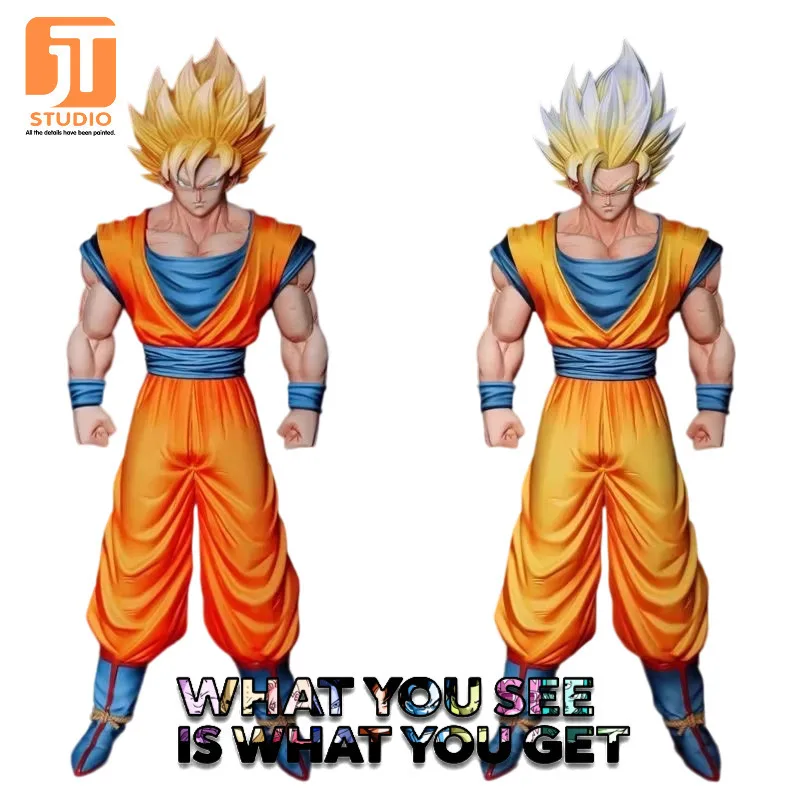 JT Studio HY Dragon Ball Z Goku Super Saiyan 1 2 SSJ1 SSJ2 Anime Momel figura de acción estatua 32cm DBZ Dragonball juguetes coleccionables