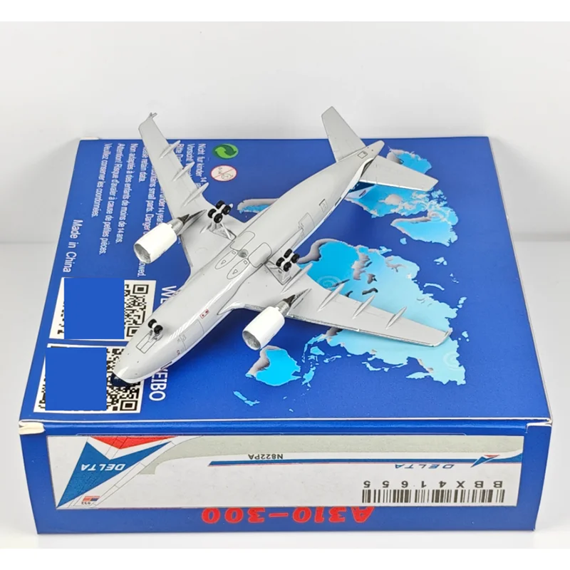 AeroClassics 1/400 Delta Air Lines A310 N822PA Modelo de avión de aleación fundida Artículo decorativo coleccionable
