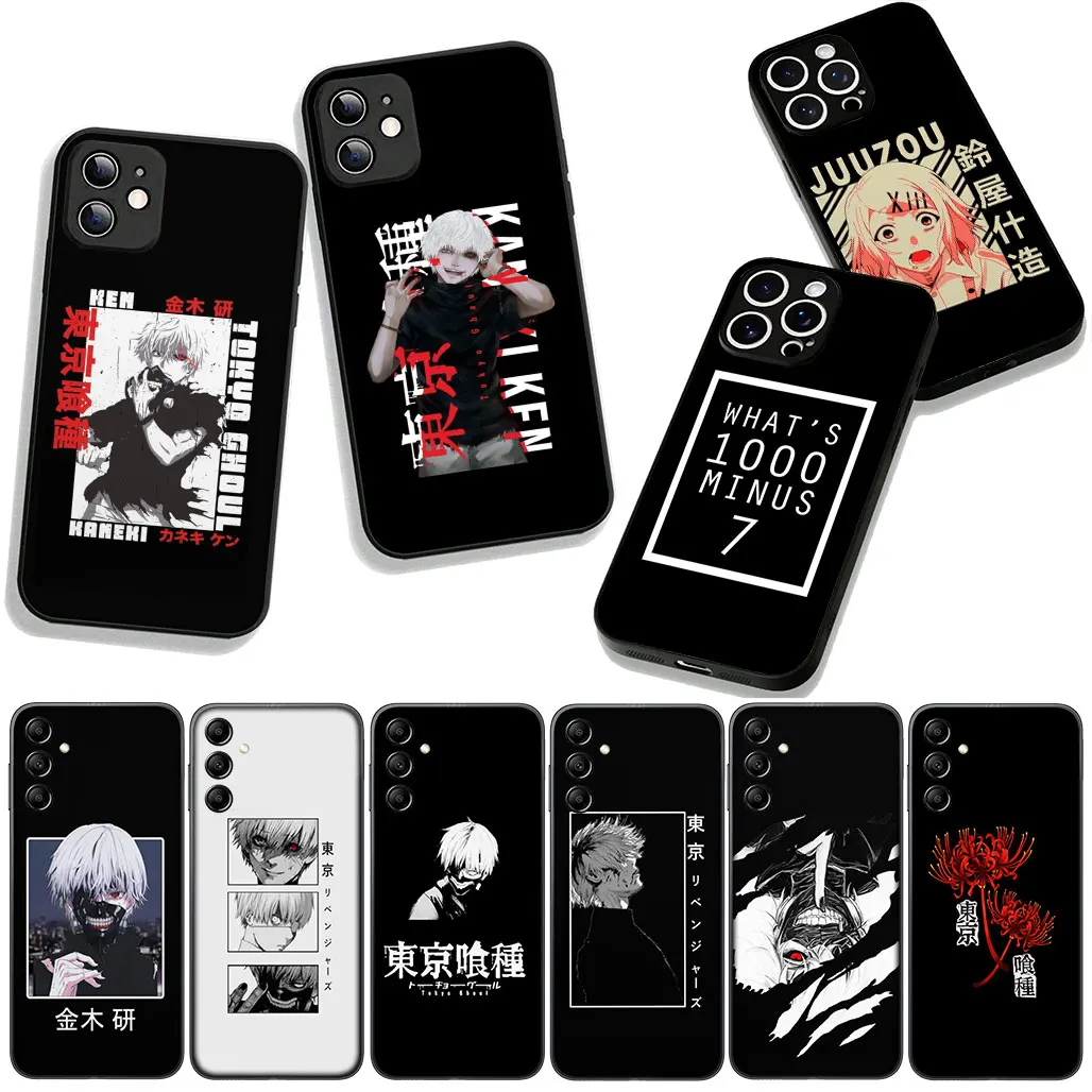 for Samsung Galaxy A12 A14 A31 A41 A50 A51 A6 A7 A70 A71 A72 A21S M06 M15 Note 20 9 8 10 Case Anime Tokyo Ghoul Ken Kaneki