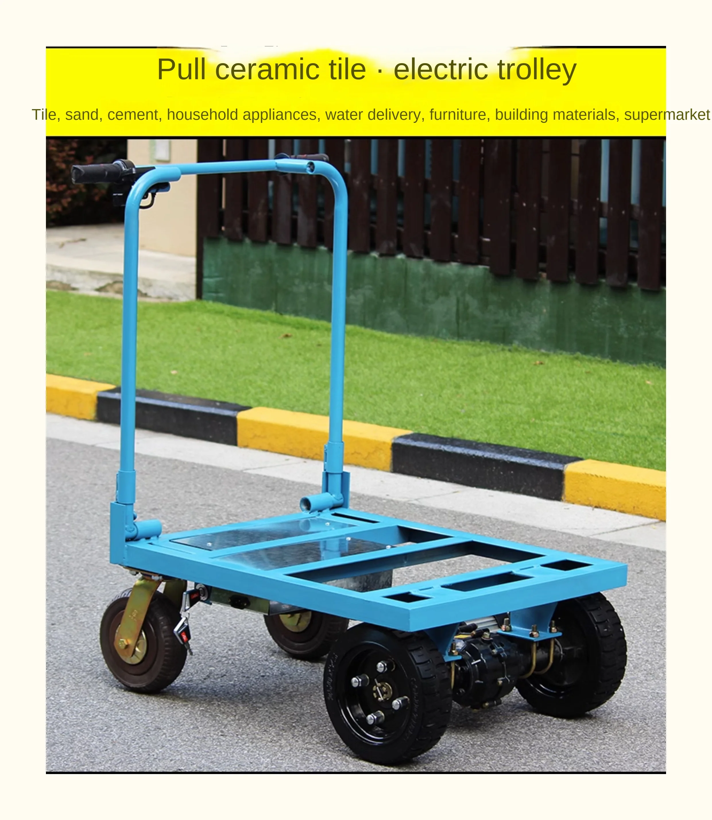 CX Pull Tile Electric Trolley Platform Trolley Four-Wheel Carrier