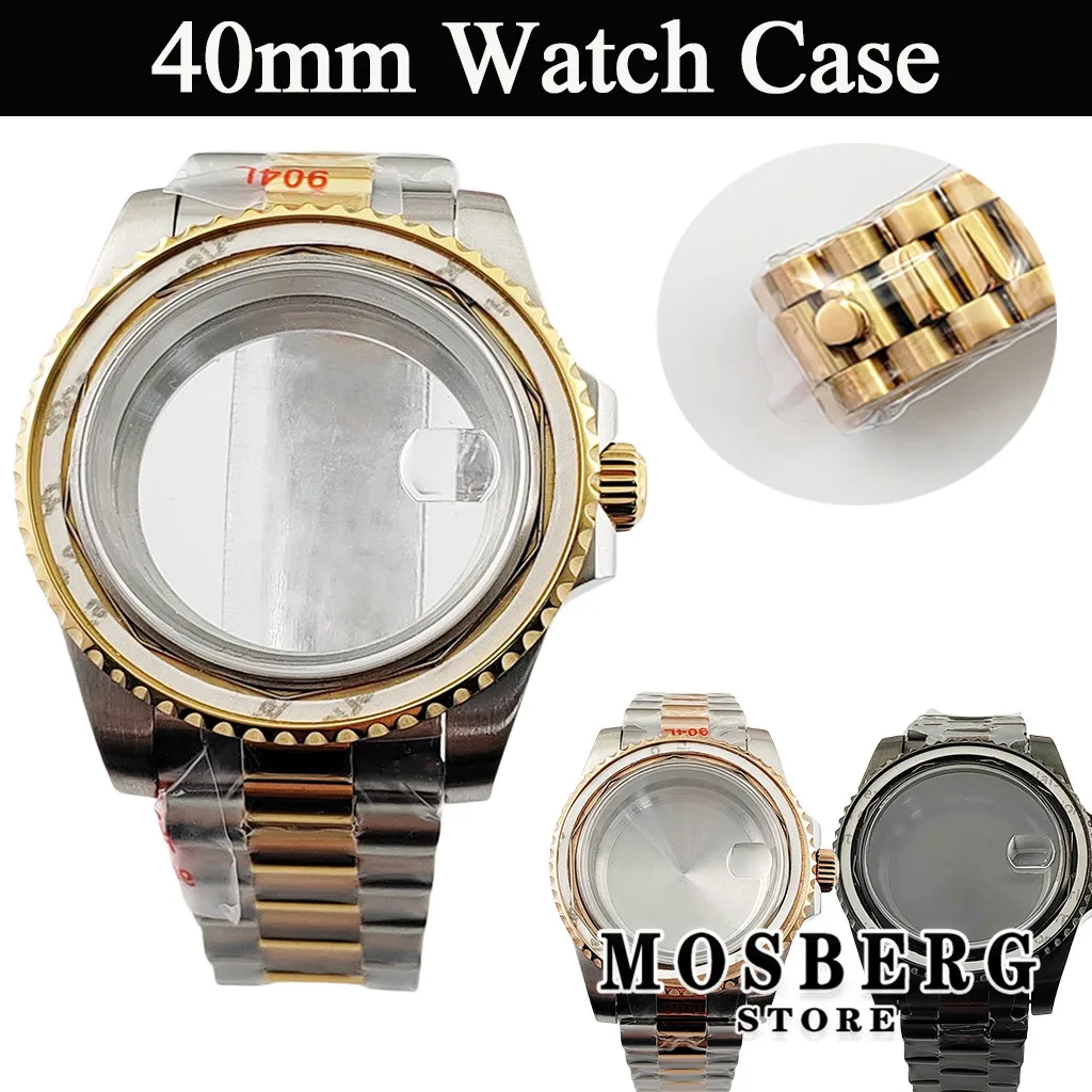 

40mm Watch Case Stainless Steel Sapphire Glass For NH35 NH36 ETA 2836 Miyota8215 8205 821A DG2813 3804 ETA2824 PT5000 Movement