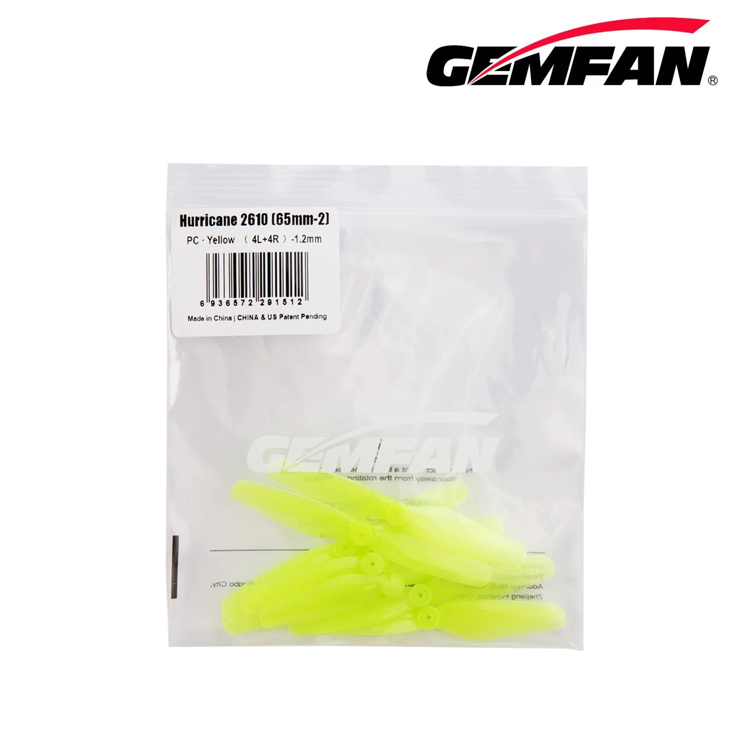 4쌍(4CW+4CCW) Gemfan 2610 2-블레이드 프로펠러 200mm 8520 브러시드 모터 드론 축구용