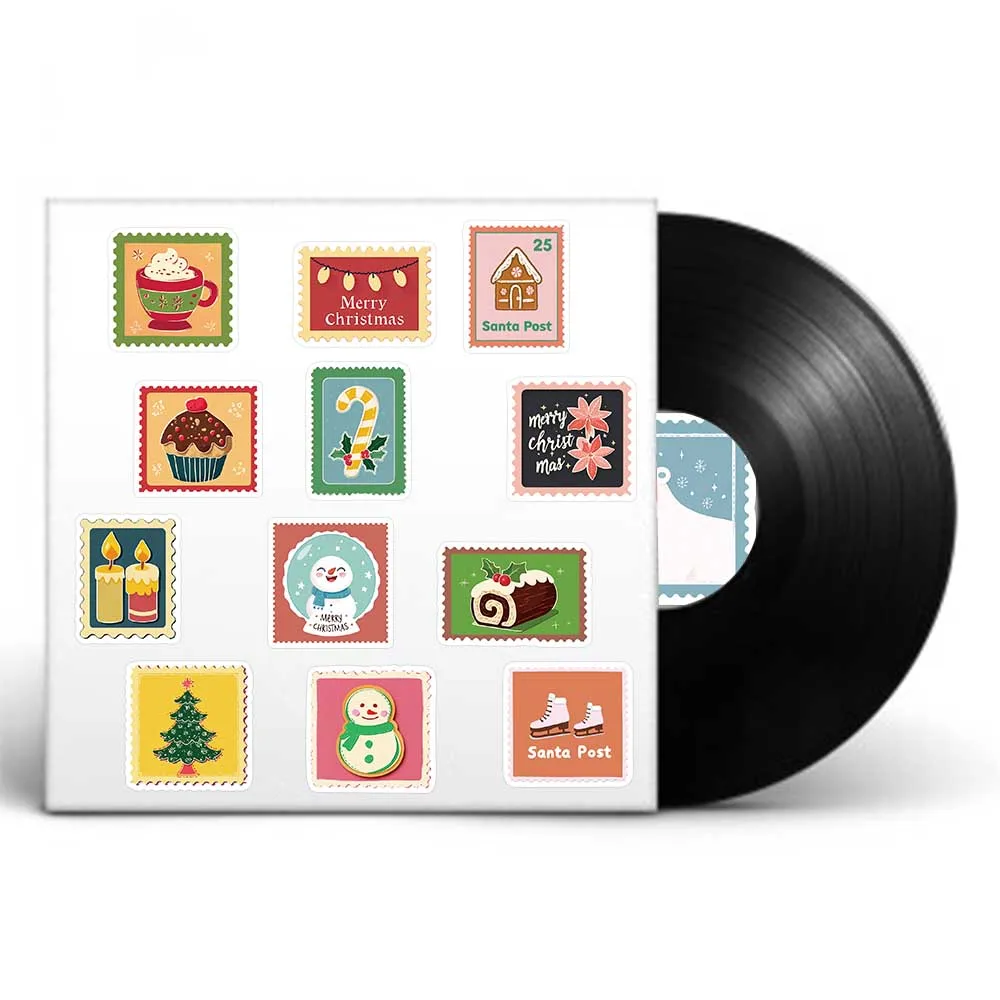 50 stücke Weihnachten Stempel Graffiti Aufkleber Aufkleber Für Telefon Brief Sammelalbum Koffer Skateboard DIY Cartoon Wasserdichte Aufkleber – Detail 10