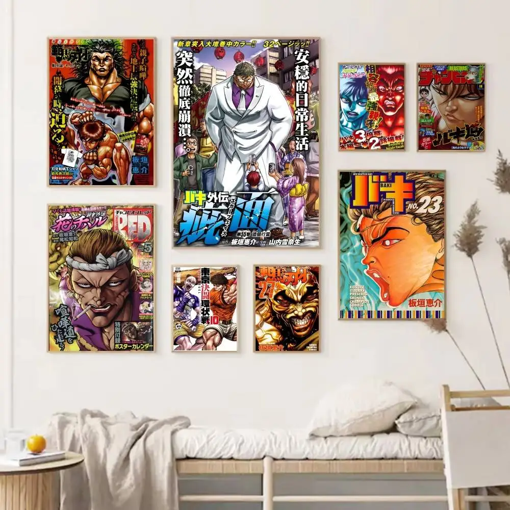1PC Japanese Anime Baki Hanma Movie Poster Self-adhesive Art