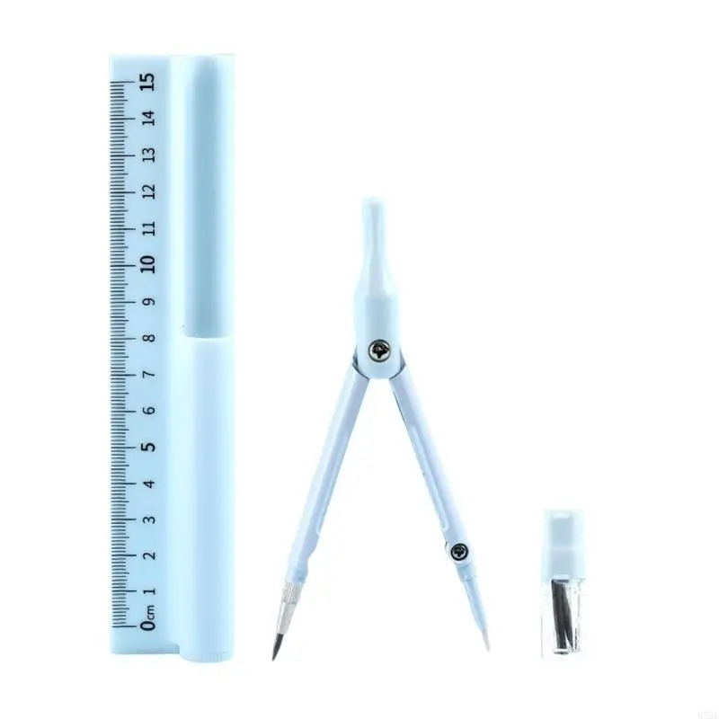 Multifunctional Drawing Math Geometry Stationery Tool, 3 in 1 Geometry Straight Ruler with Pencil Set