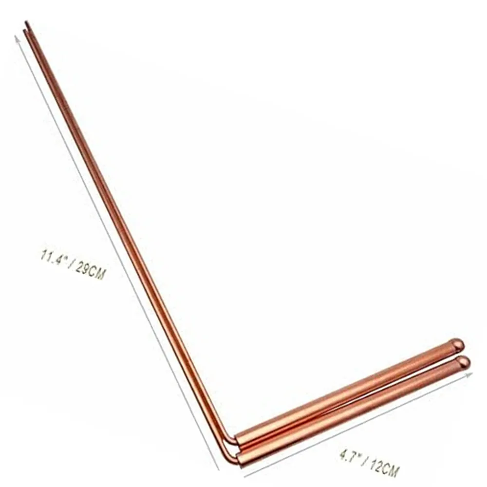 SongLong  99.9% Copper Dowsing Rod - Detect Gold, Water, Ghost Hunting etc - 2pcs Divining Rods