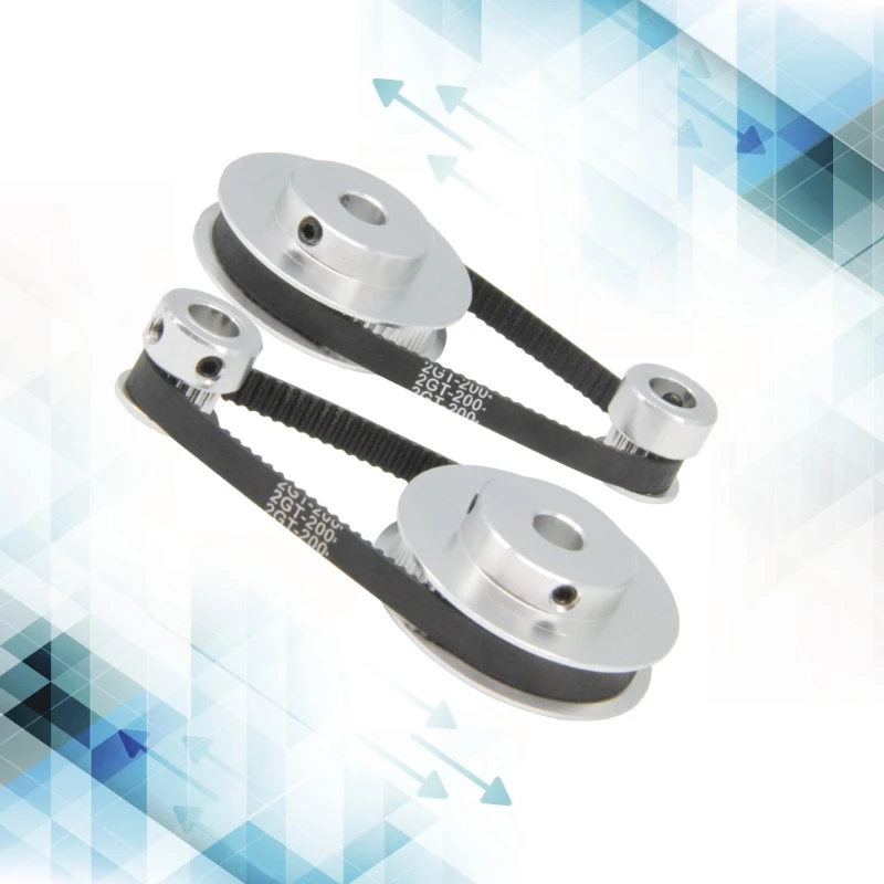 GT2 – roue synchrone 20 60 dents 8mm, 2 jeux de poulies de synchronisation d'alésage avec 2 pièces longueur 200mm largeur 6mm réduction de ceinture 40JE