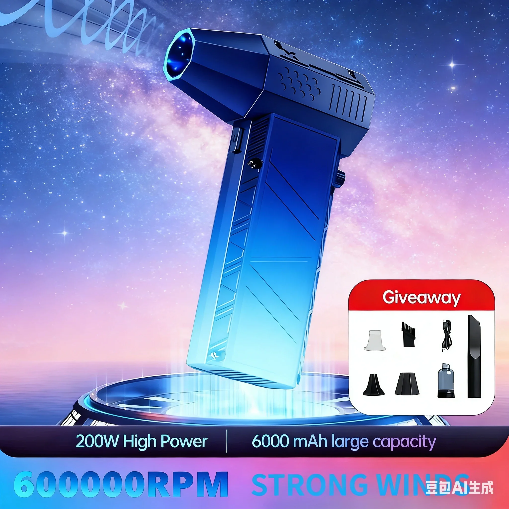 

X6 Powerful Air Blower 53m/s 800000RPM Turbo Jet Blower Type-C Recharging Brushless Violent Fan Vacuum Dust Cleaner Strong Winds