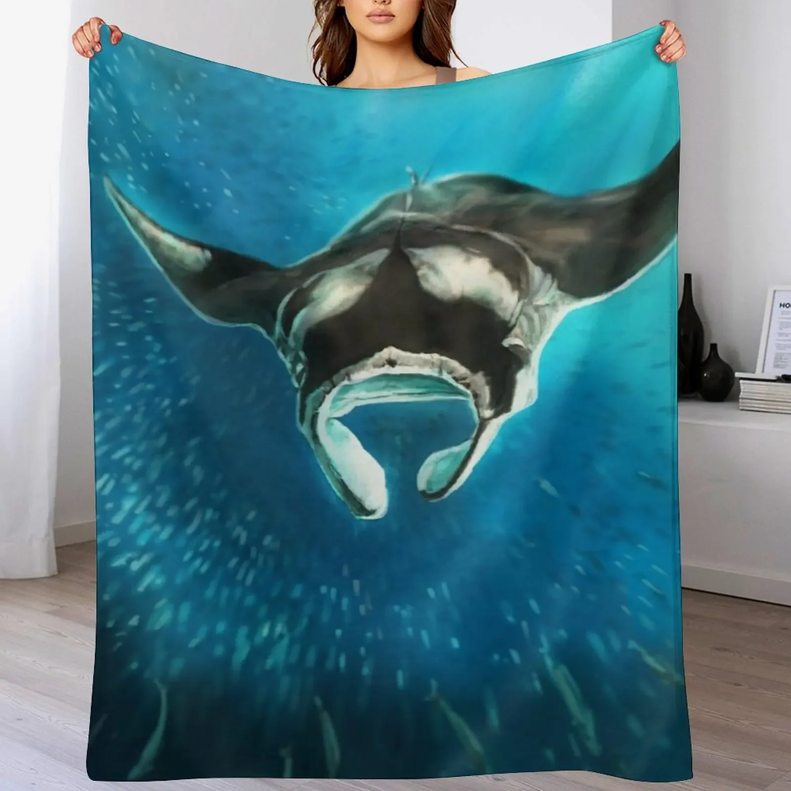 

Manta Ray Throw Blanket Hair Bed linens Nap Decorative Throw Blankets