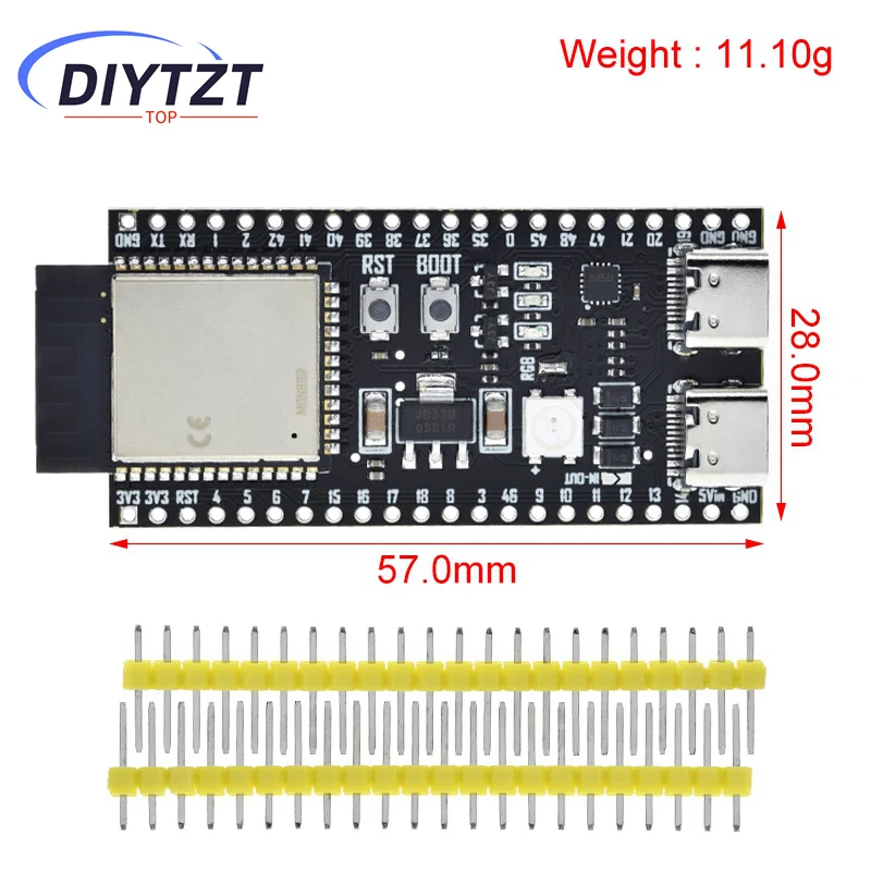 ESP32 / ESP32-S3 WiFi + Bluetooth Internet de las cosas Placa de desarrollo Dual tipo C Placa central ESP32-S3-DevKit C N16R8 para Arduino