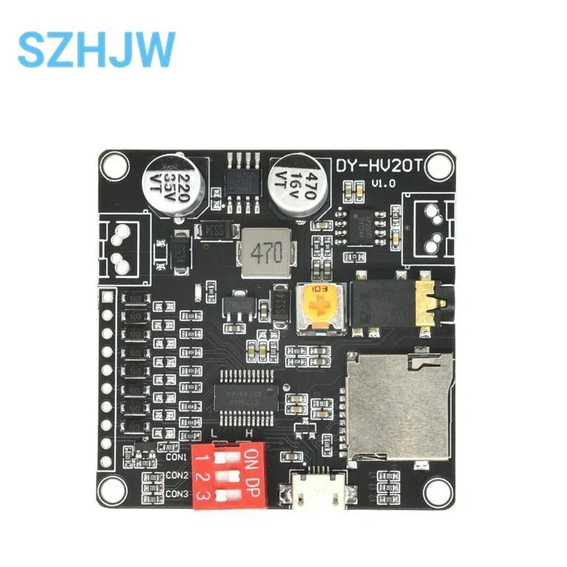 DY-HV20T HV20T alimentatore 12V/24V 10w/20W modulo di riproduzione vocale che supporta Micro SD Card lettore musicale MP3 per Arduino