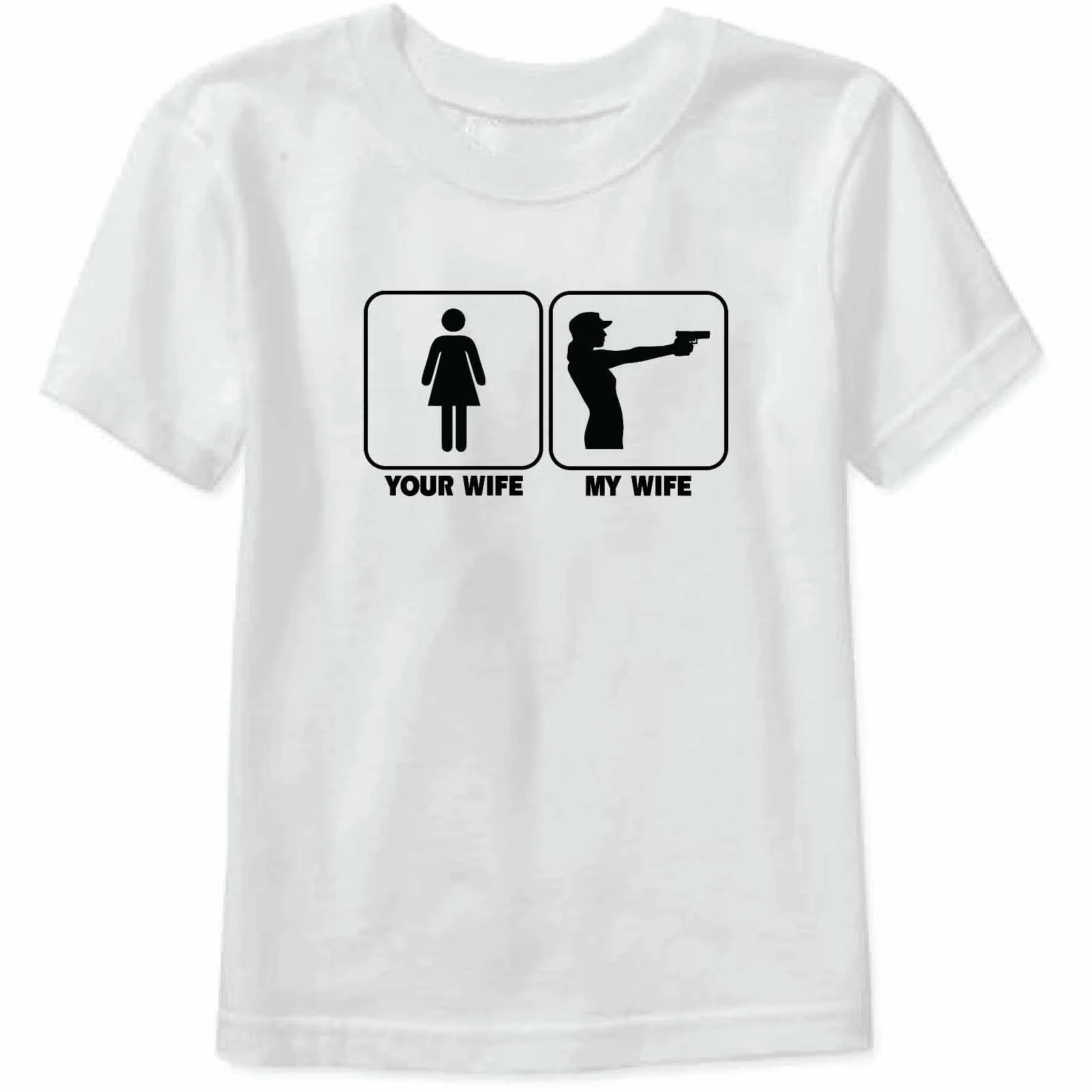 Your Wife My Wife Shooter Short Sleeve T Shirt Tee Ar15 1911 M9 2Nd M16  Fashion Men Classic Tops Funny Casual Tee Shirt