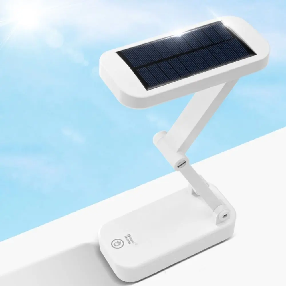 Multifunctional Foldable Solar Powered Desk Lamp USB Charging Touch LED Night Light Portable Dimmable Table Lamp Bedside