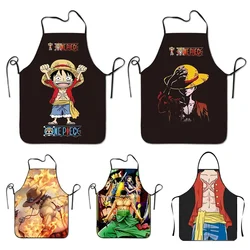 One Piece Luffy Cooking Apron Cartoon Anime Painting Women Men Kitchen Apron Household Waterproof Antifouling Sleeveless Apron