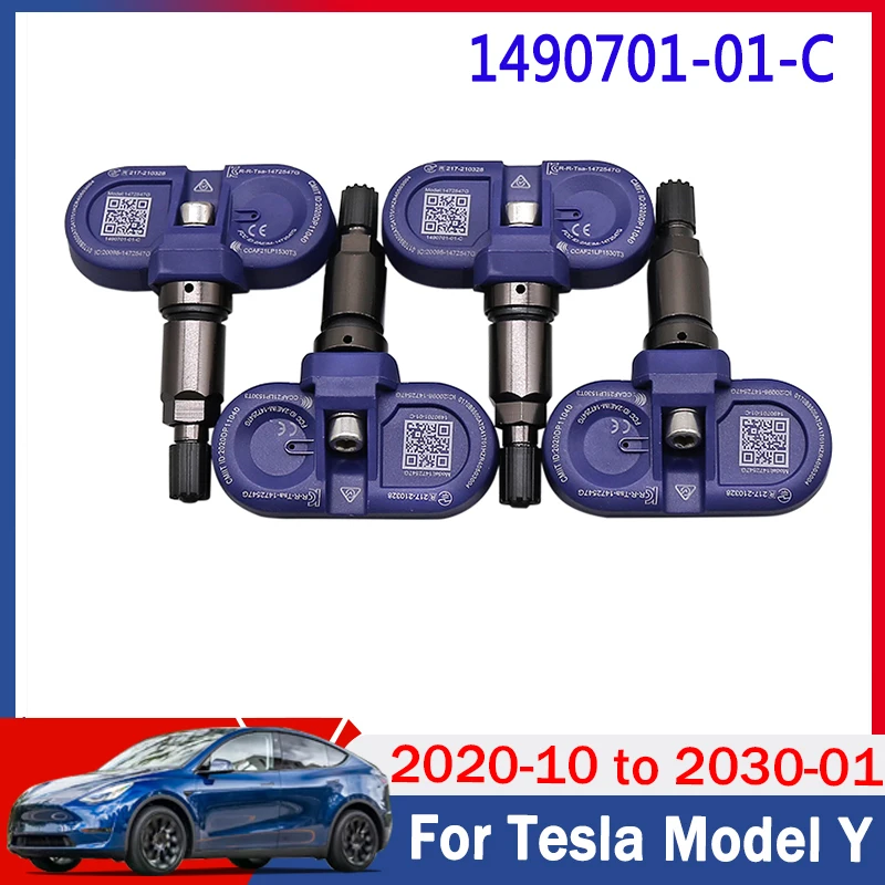 

1490701-01-C For 2020-2030 Tesla Model Y Bluetooth Tire Pressure Sensor 4PCS/Lot TPMS SENSORS 1490701-01-B 149070101C 149070101B