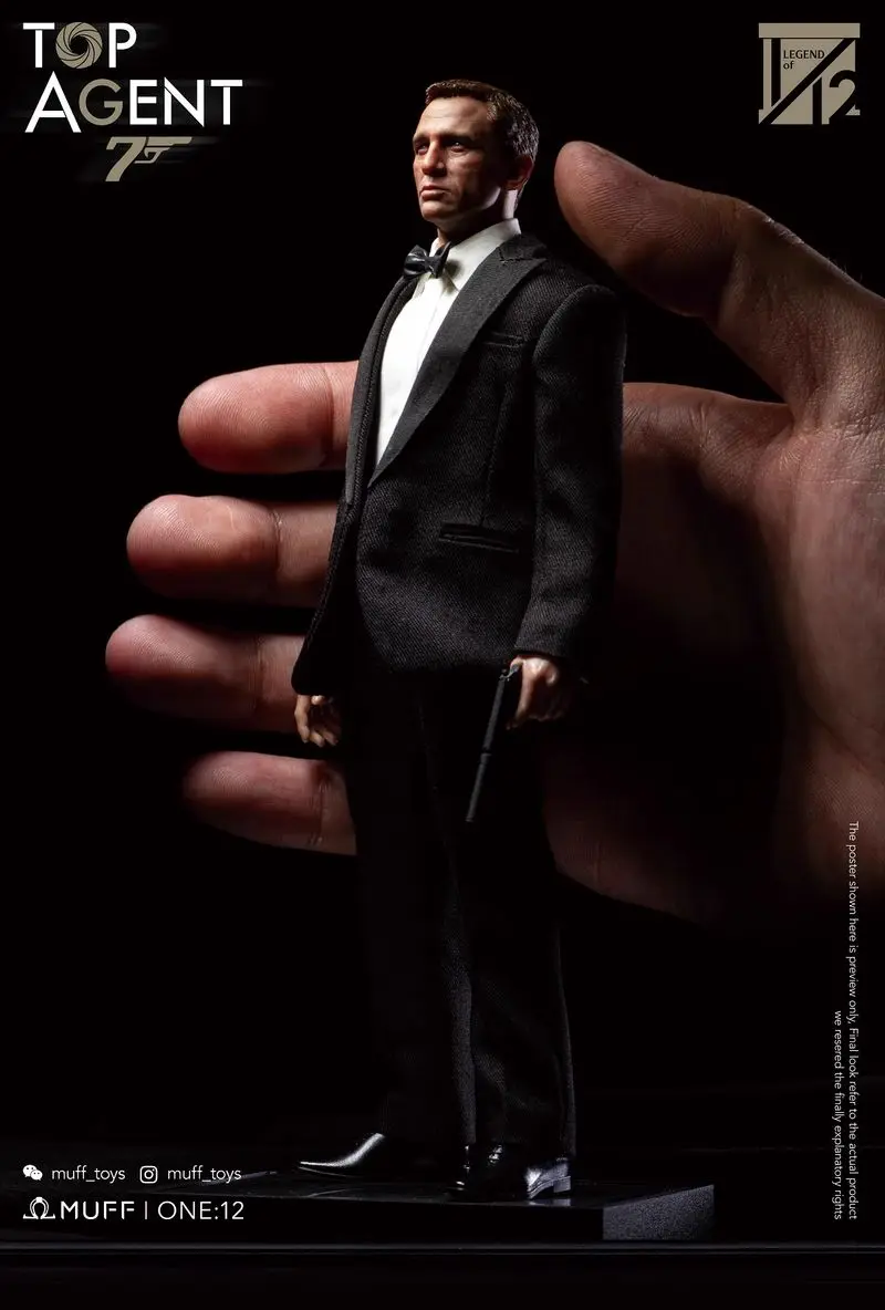 In Stock Muff Toys 1/12 Top Agent 007 Bond Ace Agent Uncle Daniel
