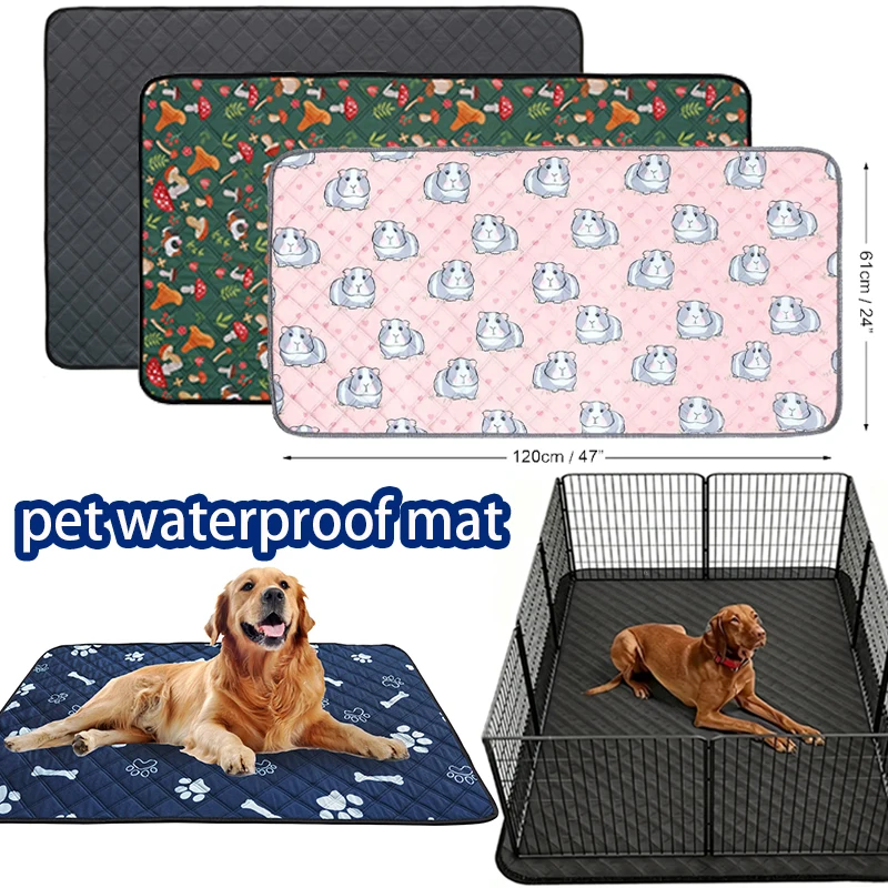Estera impermeable para orinar antideslizante, estera lavable para jaula de conejillo de indias, ropa de cama de animales pequeños para conejos, hámsteres, almohadilla lavable