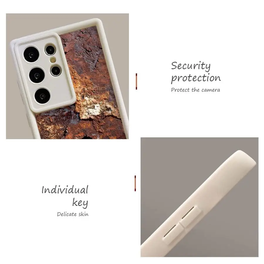 تصميم نمط تقليد الحديد الصدأ الحال بالنسبة لسامسونج غالاكسي S24 زائد S25 حافة S25 الترا S22 S24Ultra S23 FE S20FE S21 لينة #5