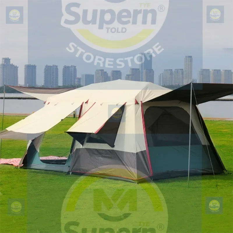 

Виниловая палатка для кемпинга с алюминиевым стержнем, большая беседка Barraca, сверхбольшая, один зал, две спальни, 8–12 человек, утолщенная, автоматическая