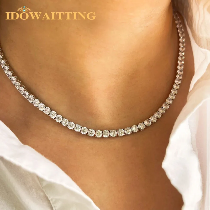 Nuovo 4mm ghiacciato Bling 5A CZ pavimentato HipHop collana girocollo per le donne signora scintillante Cubic Zirconia 1 fila catena da Tennis