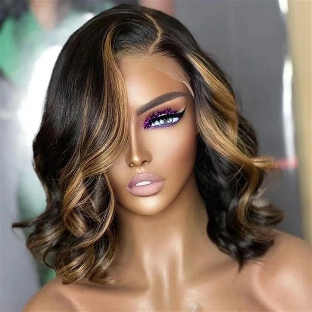 B76A Wig Pre-Pulled Straight Lace Front Wig Women'S Wig Glueless Front Closure Ready to Wear Wig Straight Hair