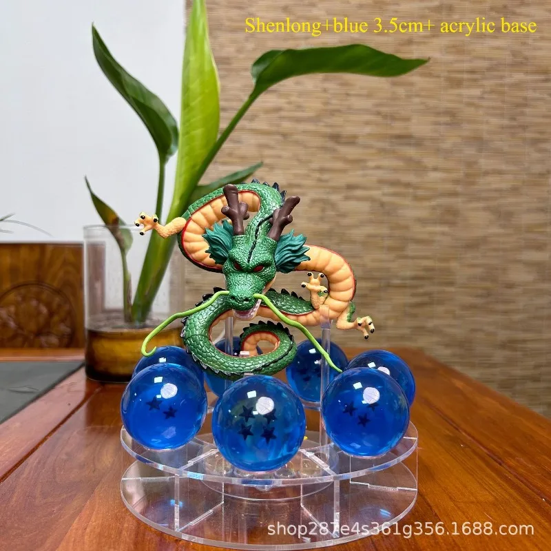 3.5cm Dragon Ball Summons Dragon Hand Scene Crystal Ball wishing bottom rockery base tray model ornaments set friend's gift.