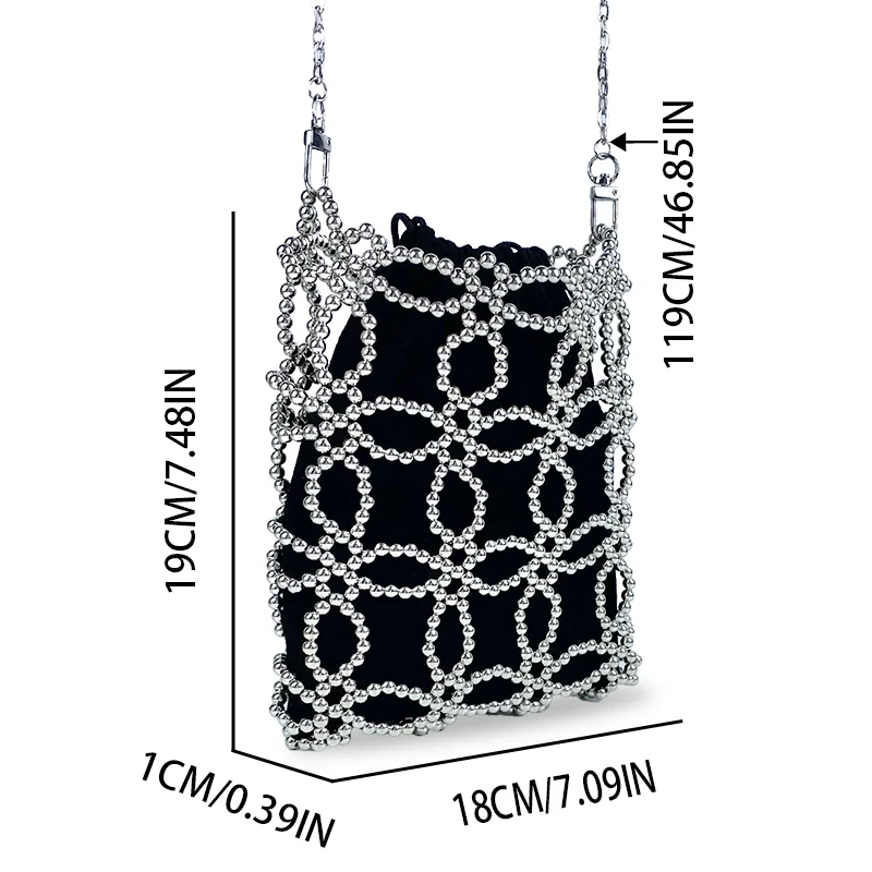 2024 Summer New Advanced and Fashion Handmade Beaded Handheld Small Square Bag with Female Style Versatile Shoulder Bag