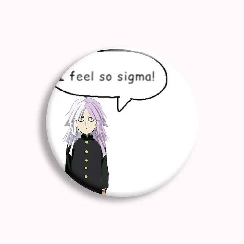 Anime Mob Psycho 100 Funny Meme Button Pin on Backpack Accessories Badge Cartoon Brooches Clothes Hat Decor Fans Gift