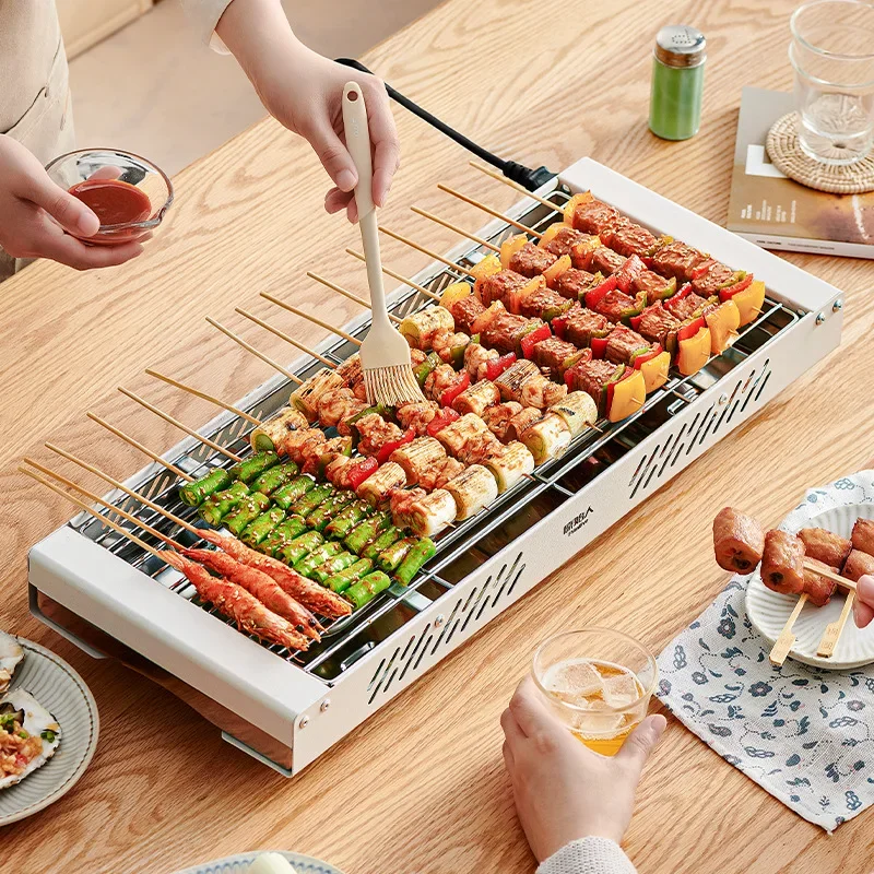 Barbecue Grill Household Smoke-Free Barbecue Grill  Baking Pan Stove Barbecue Plate Skewers Machine Mu