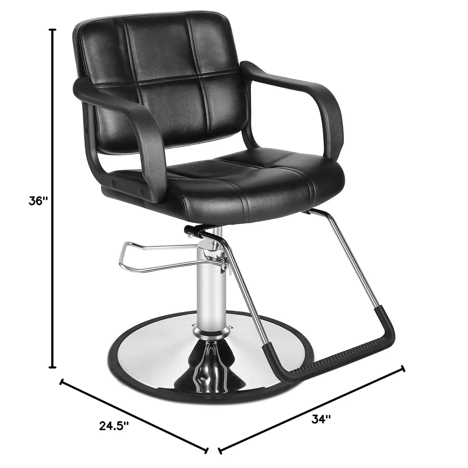 Vintage Hydraulic Barber Chair Black PU Leather Salon Tattoo Spa Equipment, Customized